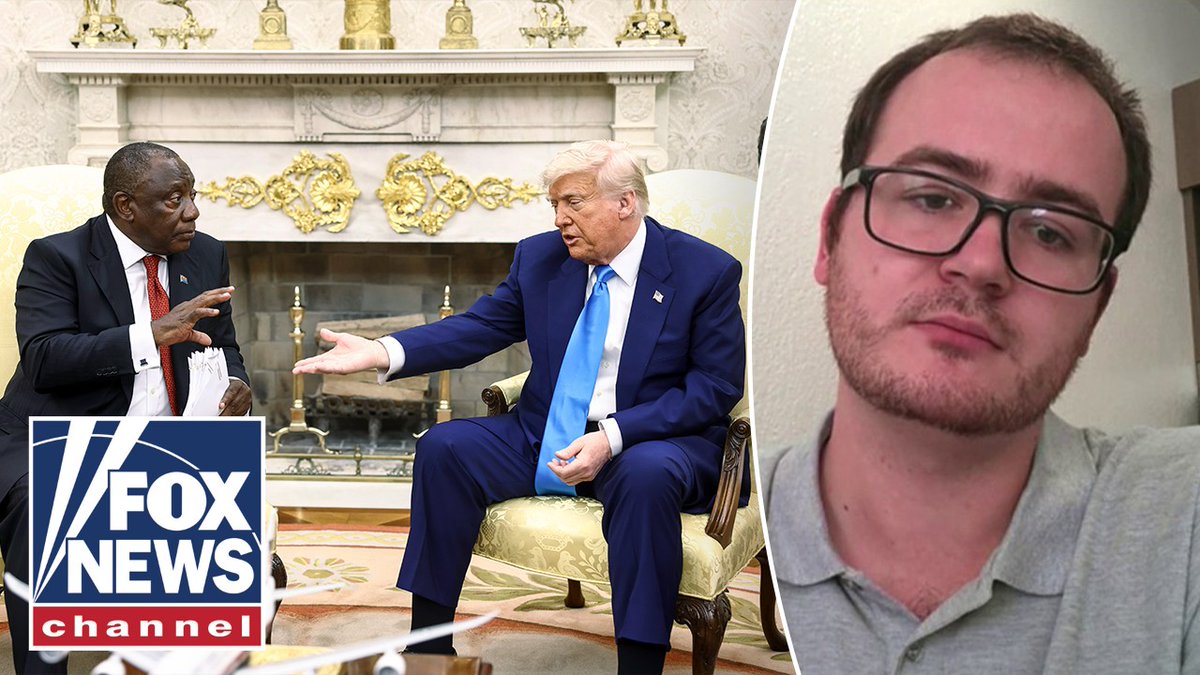 South African refugee claims children are "indoctrinated" into believing White people are "evil" as Donald J. Trump meets with South African President Cyril Ramaphosa at the White House.