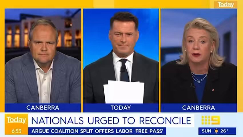 Ted O’Brien offers olive branch to Bridget McKenzie saying Libs are prepared to sit down with them to settle the 4 policies that the Nats are crying about, but Bridget says she’d rather Nationals “go our own way”👋 Nats clearly waiting for Libs to choose a male leader🙄#auspol