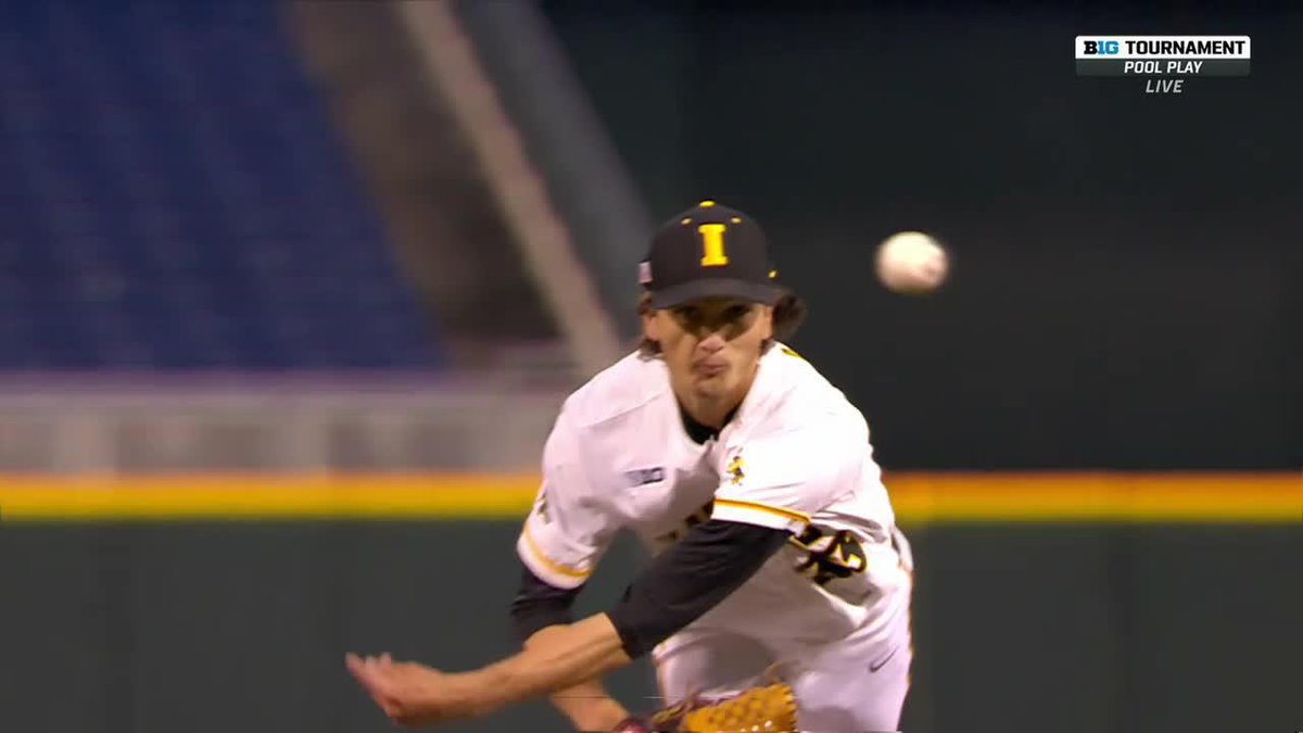 🎱 Ks and counting Cade Obermueller is DEALING for Iowa Baseball tonight 🔥 #B1GBaseball on Big Ten Network 📺