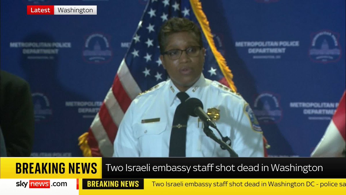 BREAKING: Two Israeli embassy staff shot dead in Washington DC. The shooting took place near the Capital Jewish Museum, close to an FBI office. 📺 Sky 501, Virgin 602, Freeview 233 and YouTube