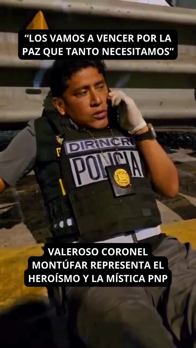 "Seguiremos enfrentando esta criminalidad. ¡Los vamos a vencer por la paz que tanto necesitamos!" Aun herido, pero honrando su juramento con nuestro país, el coronel PNP Juan Carlos Montúfar reafirma que la Policía Nacional del Perú se mantiene firme en su lucha contra el delito.