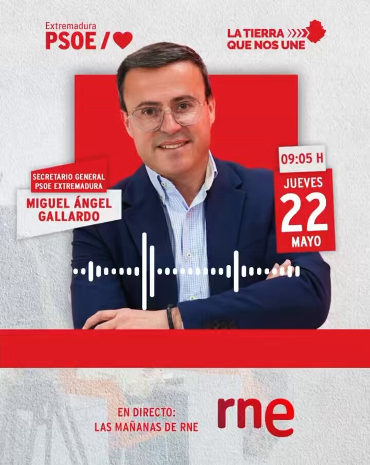 🎙️“Lo que busca la derecha es que no esté en la Asamblea y que no pueda rebatir las peores políticas que se han hecho nunca en Extremadura”. "Frente a eso, doy un paso al frente con responsabilidad". 📻 Entrevista a M. Ángel Gallardo Miranda/❤️ en Las Mañanas de RNE #LaTierraQueNosUne/❤️