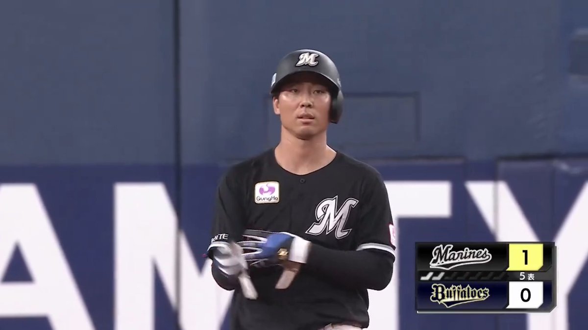 千葉ロッテ #茶谷健太 選手が先制タイムリー2ベースヒットを放つ‼️ #chibalotte 👇ライブ配信はこちら