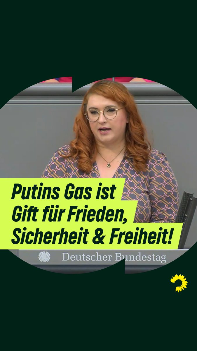Putins Gas schadet nicht nur dem Klima, es ist Gift für Sicherheit, Frieden & Freiheit auf unserem Kontinent. Weil auf Kanzler Merz' Wort kein Verlass ist, muss die gesamte Bundesregierung jetzt den Nord Stream Spuk endgültig beenden. Agnieszka Brugger im Bundestag zu #Nordstream 👇