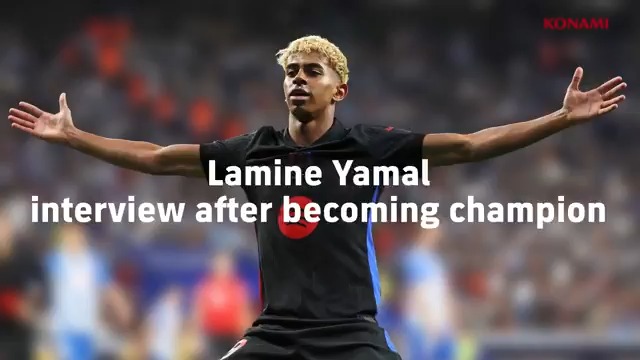 ／ 優勝直後の独占インタビューを公開！ ＼ eFootball™ のアンバサダーを務めるラミネヤマル選手のリーグ優勝直後の超貴重なインタビュー映像を公開。 あのゴールパフォーマンスの真相も語る─。 #eFootball #イーフト