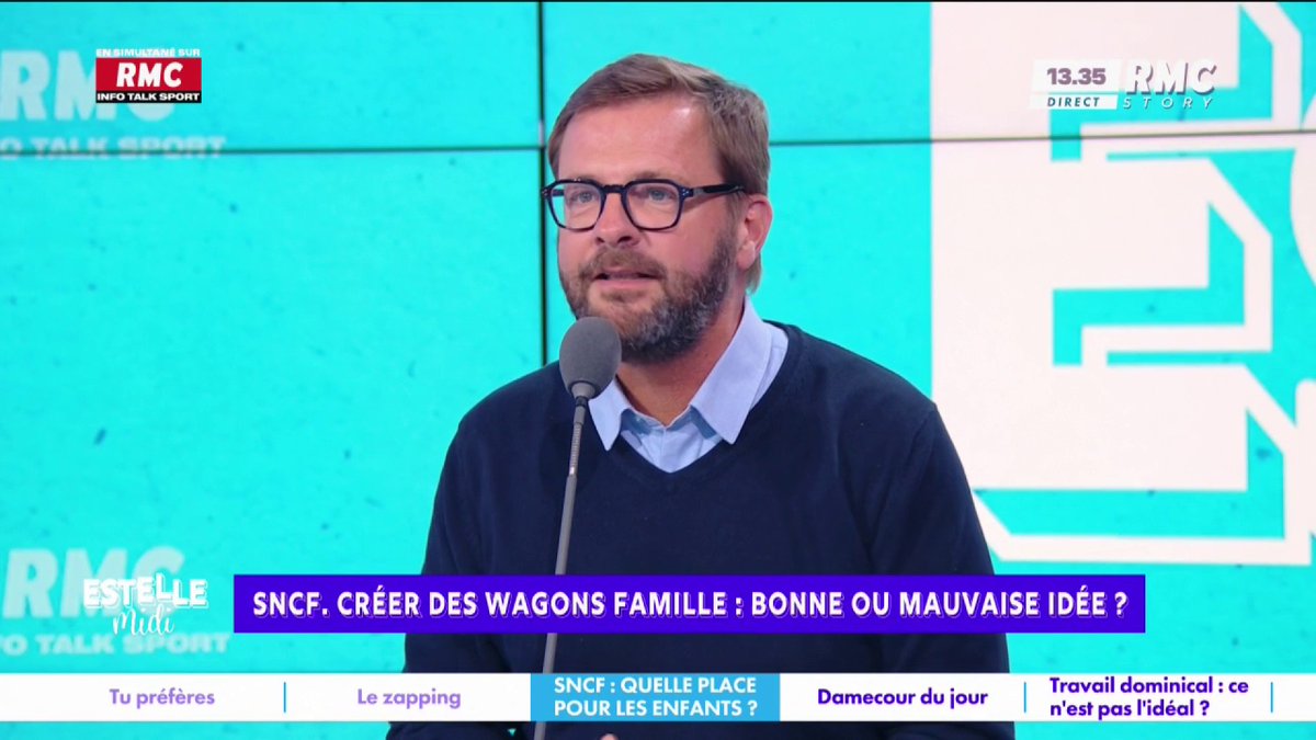 🚅 Créer des wagons famille 🎙️ Lavrilleux Jerome : "J'ai une meilleure idée : créer des wagons silencieux ! J'ai pris un TGV, j'ai cru que j'allais devenir dingue : 2 cadres m'ont fait le business plan de leur boîte, 1 mère avec 2 enfants qu'elle ne maîtrisait pas" #EstelleMidi