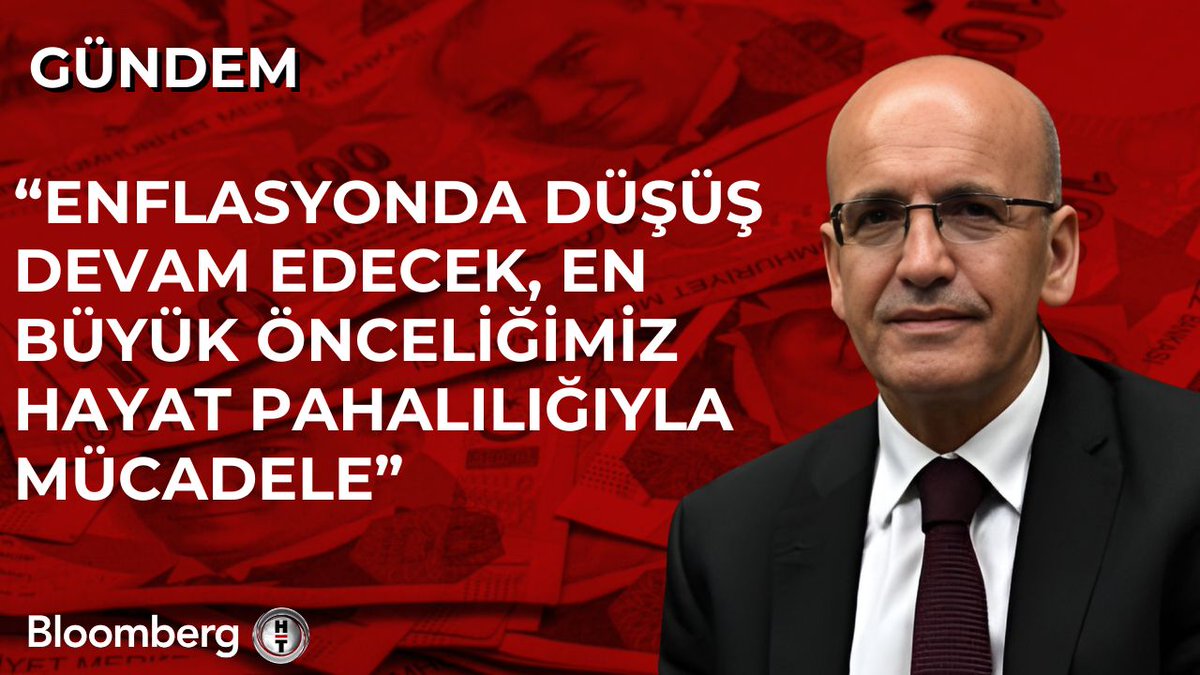 Hazine ve Maliye Bakanı Mehmet Şimşek: 📍 Geçen yılın ikinci yarısından itibaren enflasyon hızlı bir şekilde düşüşe geçti 📍 Enflasyonda düşüş devam edecek, en büyük önceliğimiz hayat pahalılığıyla mücadele