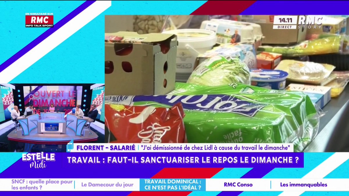 👨‍💻 Travail : faut-il sanctuariser le repos le dimanche ? 📞 Florent : "Je viens de démissionner de chez Lidl en partie à cause de ça... C'était environ entre 25 et 30% de plus ! J'ai 3 enfants, c'est le seul jour car vous avez rarement le samedi en repos..." #EstelleMidi