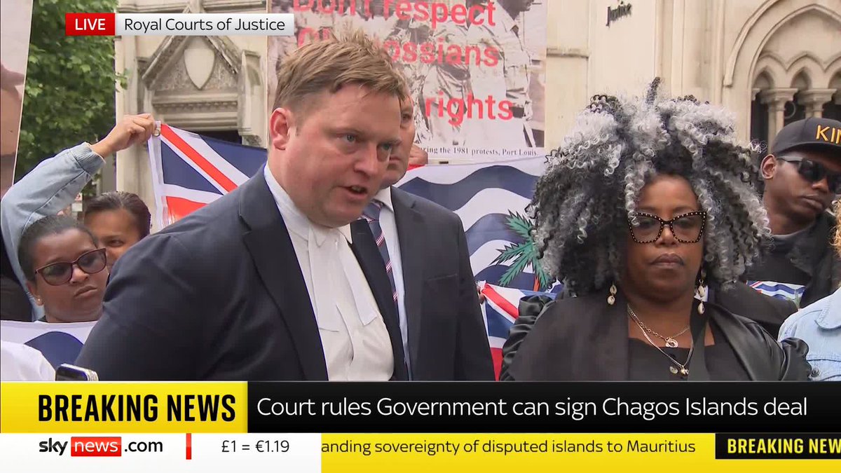 “They’re not treating us like human beings. We’re British citizens - but do our rights not count?” says Bertrice Pompe, a Chagossian woman, after the High Court allowed the government to proceed with the Chagos Islands deal. 📺 Sky 501 and YouTube