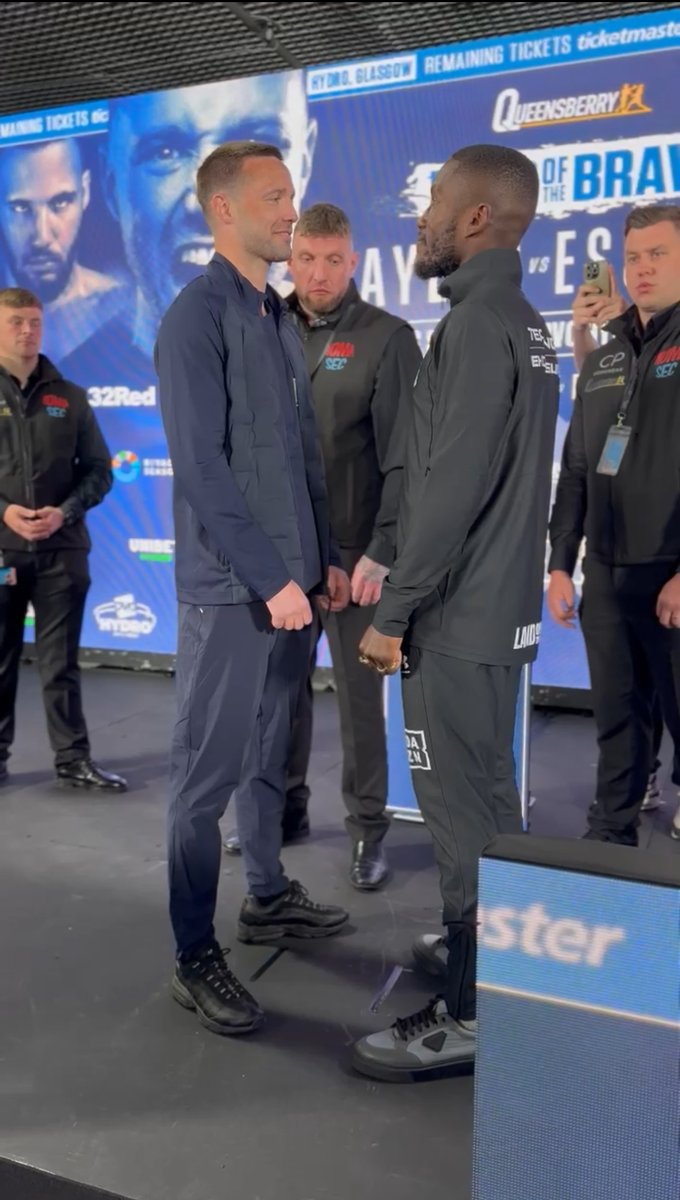 Josh Taylor and Ekow Essuman face off ahead of their welterweight clash at the SSE Hydro in Glasgow this weekend.