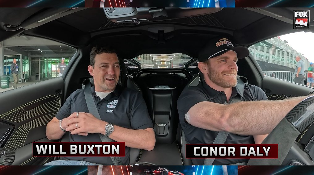 "I love this place." Indiana native Conor Daly gives Will Buxton a ride around the iconic Indianapolis Motor Speedway. #Indy500 #INDYCAR