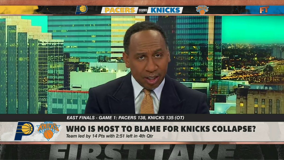 .Stephen A Smith is "sick to [his] stomach" over the Knicks' Game 1 loss 😅