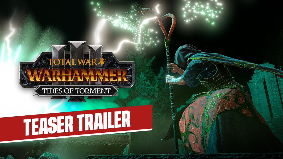 The Tides of Torment are rising - our new DLC for Total War: WARHAMMER III lands upon your shores later this Summer 🌊👀 Join us tomorrow at 15:00 BST on the Total War YouTube channel to hear even more from our development teams on our second faction.