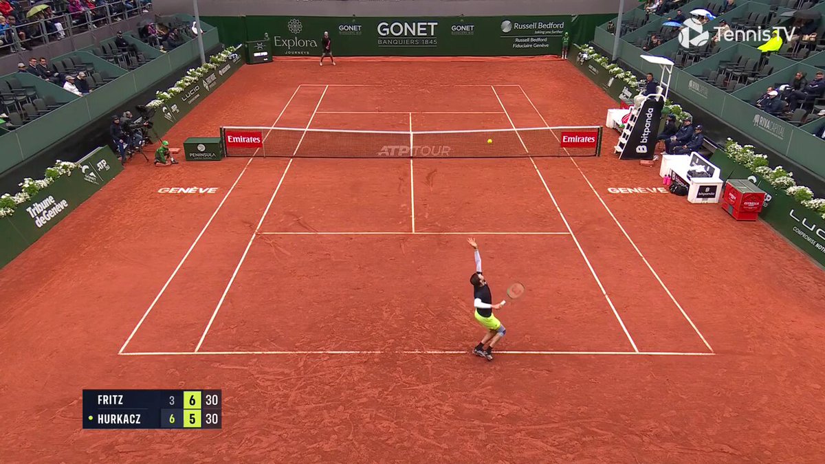 Outstanding from Hubert Hurkacz 😱 The Pole downs top seed Fritz 6-3 7-6(5) to reach the Geneva semis! 💪 Gonet Geneva Open | #GonetGenevaOpen