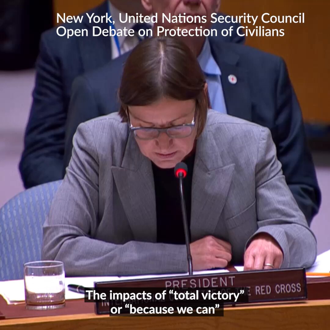 ICRC President Mirjana Spoljaric addresses the UN Security Council in New York, calling on states to turn their rhetoric support for international humanitarian law into action. It is possible to protect civilians in war. ➡️