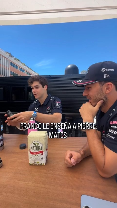"Pierre": Por el video que publicó BWT Alpine Formula One Team de Franco Colapinto enseñándole a Pierre Gasly cómo preparar un mate
