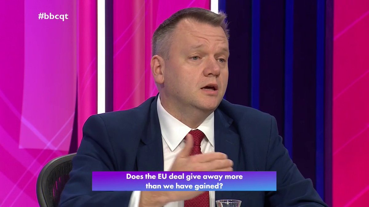 “I’ve no doubt at all that this deal is going to make Britain safer, more secure and… more prosperous” Labour’s Nick Thomas-Symonds says the new UK-EU trade deal is in the “national interest,” and a “real win for Britain”, and calls on other parties to support it #bbcqt