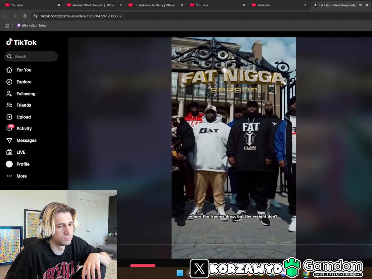 XQC is in a state of SHOCK after watching a trailer for the streaming group called "FAT CLAN" 😭 "Ok chat W T F is this?"