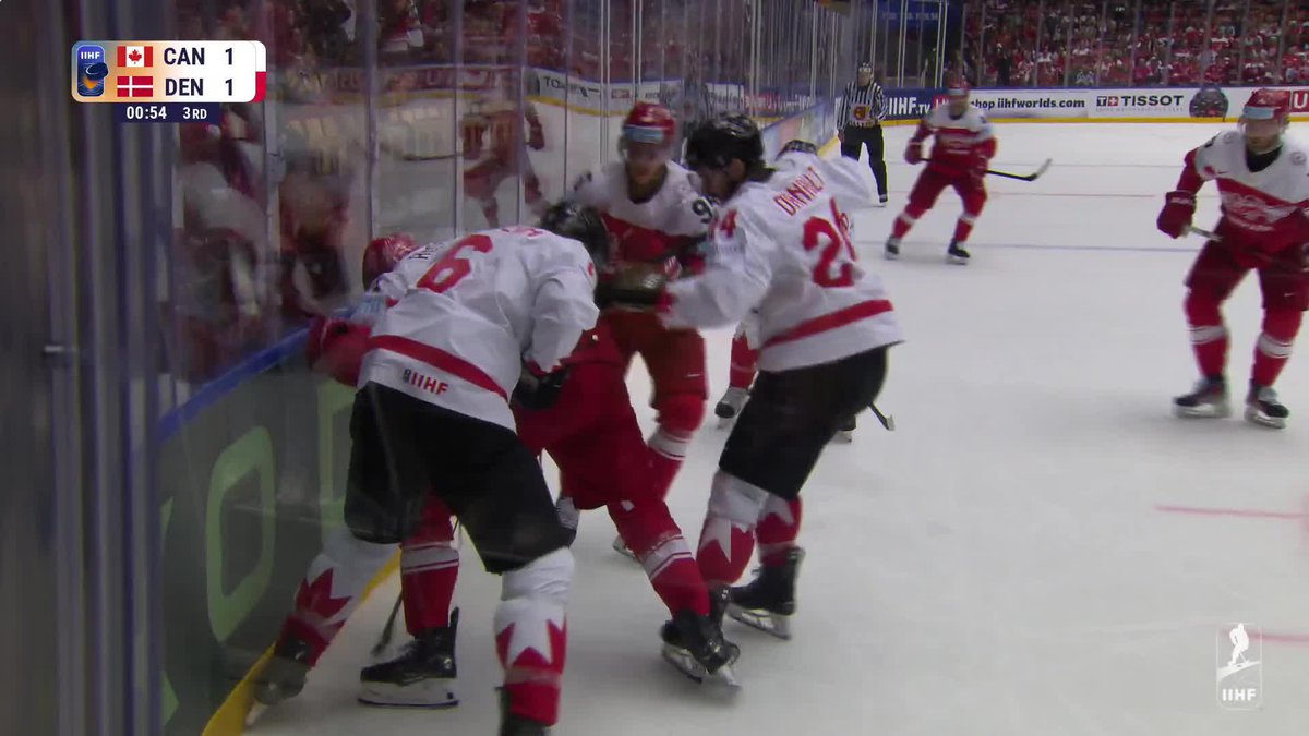 GAME. CHANGER. Nick Olesen sends @dkishockey through! 🇩🇰💥 #MensWorlds #IIHF