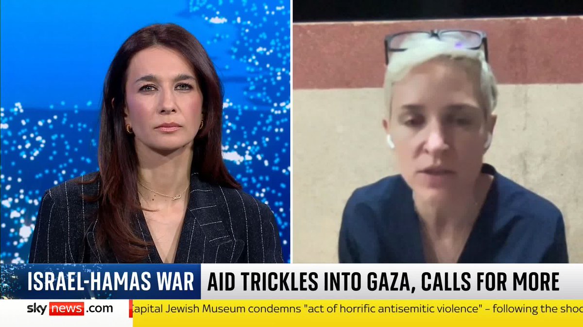 'We're really concerned about lots of people dying if the IDF get any closer to us' Yalda Hakim asks Dr Victoria Rose, a British surgeon working at Gaza's Nasser Hospital, what will happen if a ground offensive forces evacuation. 📺 Sky 501 and YT