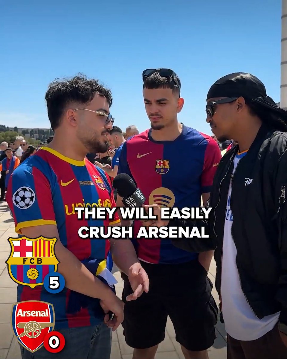 Barcelona fans are confident that the women's team will deliver another Champions League title on Saturday 🏆 (w/ @mastertes)