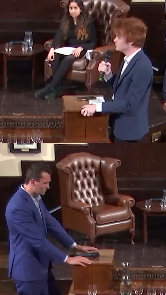 Pretentious Cambridge twerp storms away leaving Charlie Kirk with the last word (BIG MISTAKE).