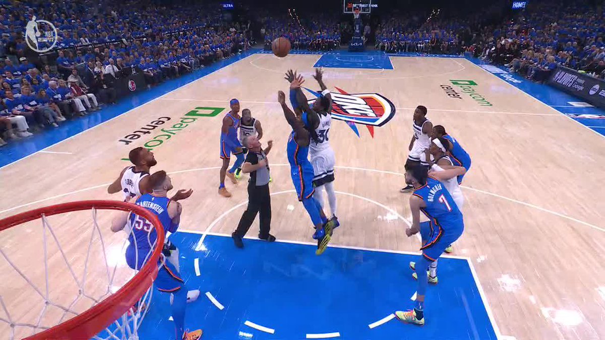 "Scott will be razzed on this that he can't take a punch." 😅 Referee Scott Foster was accidentally hit in the face near the start of Game 2 in OKC. He was okay.