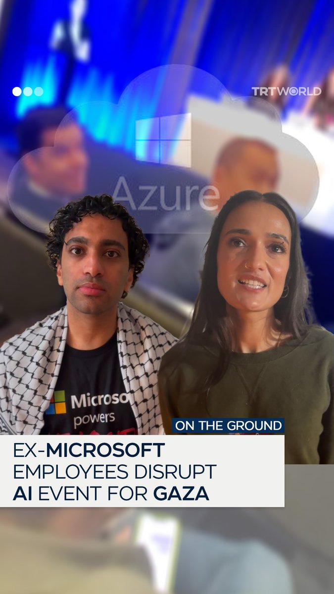 Former Microsoft employees Hossam Nasr and Vaniya Agrawal disrupted an AI event at Microsoft’s Build 2025 conference in Seattle, waving the Palestinian flag on stage before being violently removed. Hear what they told TRT World