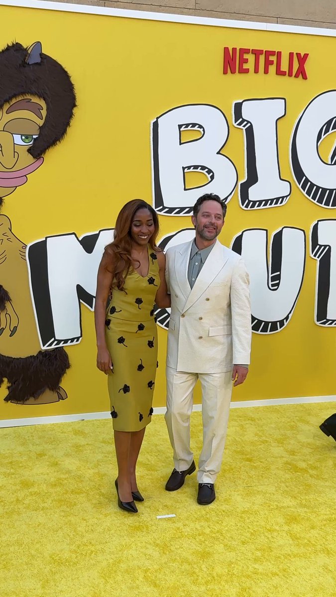 Ayo Edebiri and Nick Kroll pose together at the #BigMouth premiere