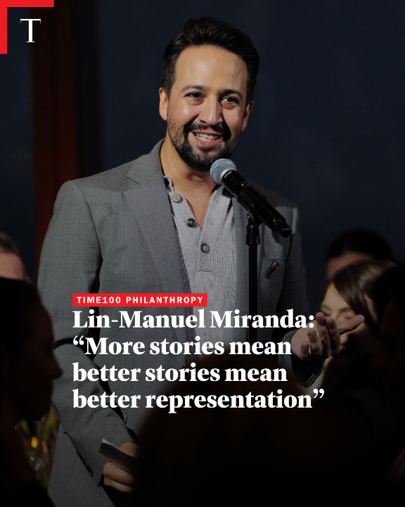 TIME100 Philanthropy honoree Lin-Manuel Miranda explains why he's still "rushing" into DEI