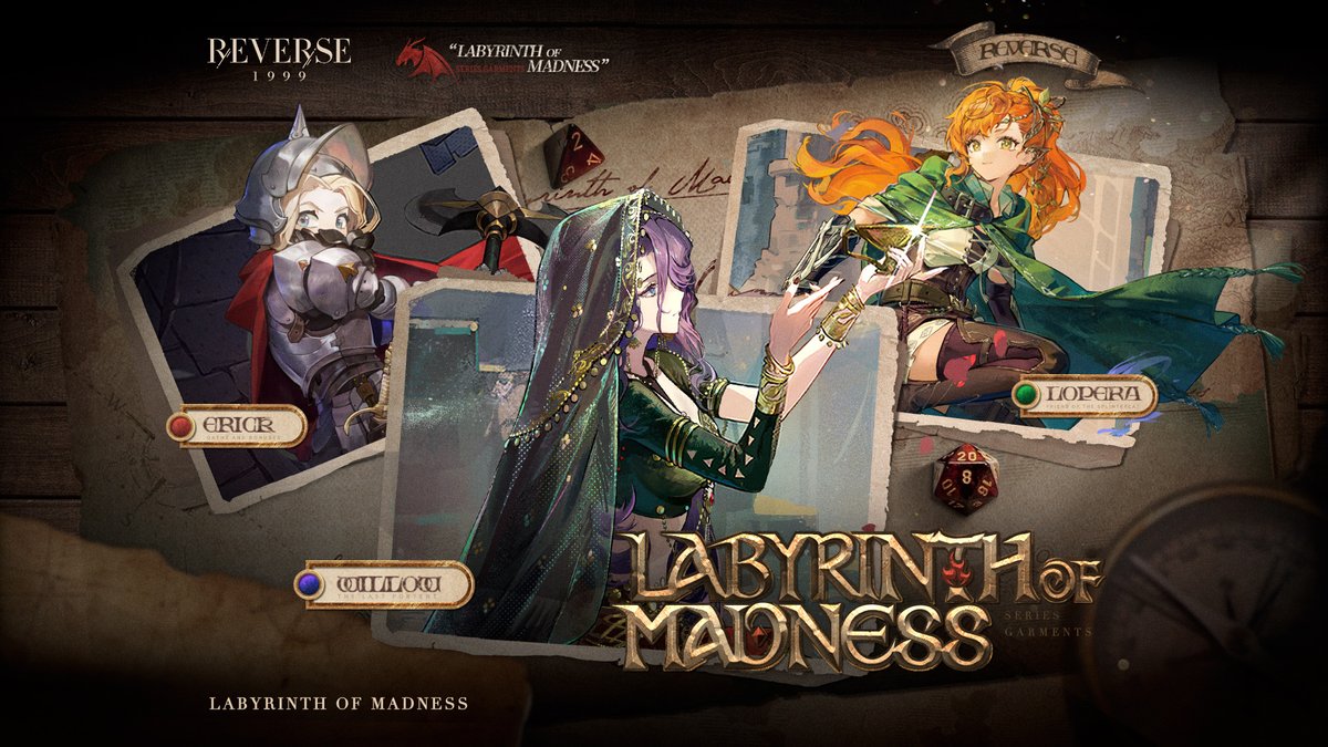 Version 2.6 Garment Trailer - Labyrinth of Madness | Reverse: 1999 A squad steps into the realm of imagination. They roll the die, they move their pieces, they begin their adventure. HD: #Reverse1999Ver2ꓸ6 #FolieetDéraison