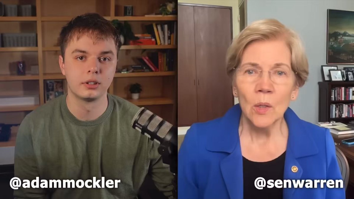 Warren: How do you get the ear of the President of the United States? Because Trump says he’s the decision-maker for all of this. So how do you get his attention? Well, you could offer him a $400 million jet—or some equivalent thing. Or you could buy a bunch of his Trump coin—his stablecoins. He’s showing how to buy influence with him.