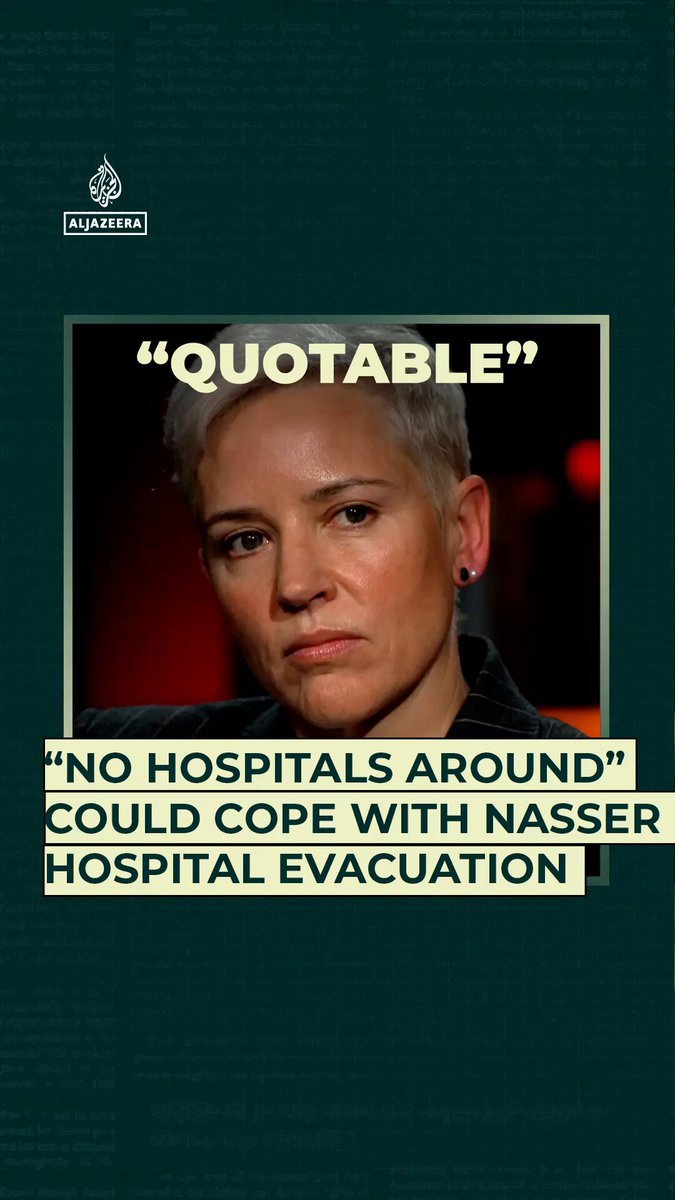 "...There really are no hospitals around us that could cope with the evacuation of Nasser." Dr Victoria Rose warns Israel’s evacuation of Gaza’s Nasser Hospital could kill hundreds of Palestinian patients, with nowhere left for treatment.