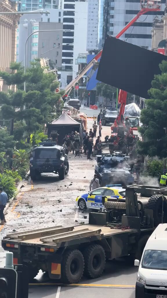 Production of GODZILLA X KONG SUPERNOVA continues! Actors Matthew Modine &amp; Jack O’Connell with the rest of the group chanting something! 👀 Very interesting!