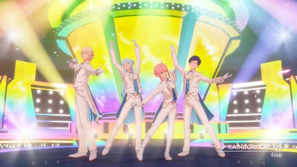 【お知らせ】 5月24日15時に『fine』が歌う『RAINBOW CIRCUS』をライブ楽曲に追加予定✨ アプリでの登場に先行して『RAINBOW CIRCUS』のMVを公開します❗ MVはあんスタチャンネルでも公開していますので是非チェックしてみてください🎶 #あんスタ