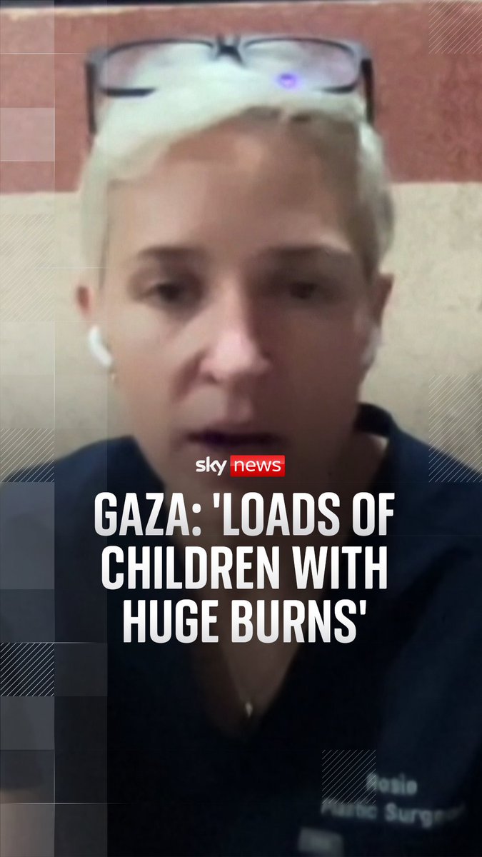 British surgeon Dr Victoria Rose, spoke to Sky News from Gaza, saying it’s “very common for people to have their feet blown off” - and describes operating on children with severe burns.