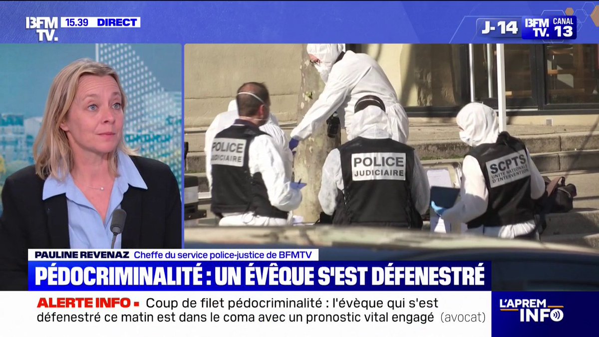 Pédocriminalité: interpellé en début de semaine, l'évêque qui s'est défenestré, a son pronostic vital engagé