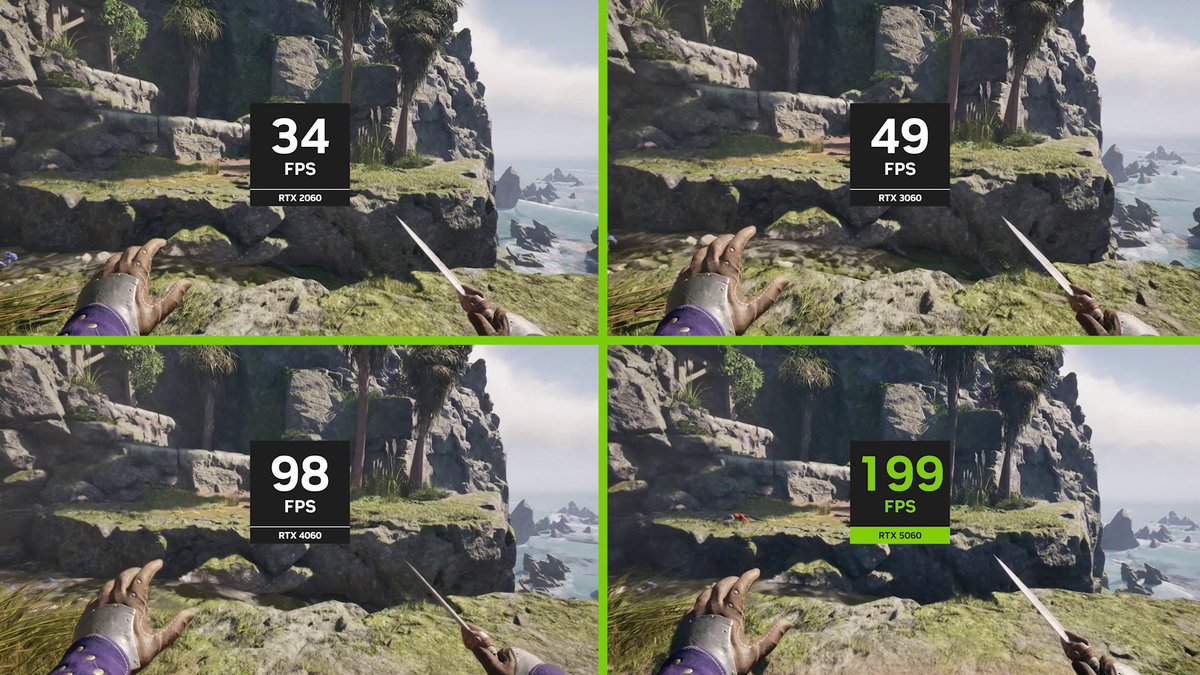 Your Favorite Games. 100+ Frames. With the power of NVIDIA Blackwell and DLSS 4, the GeForce RTX 5060 delivers a massive upgrade over previous generations in games such as Avowed. Comment #GeForceRTX5060 for a chance to WIN the latest generation of RTX!