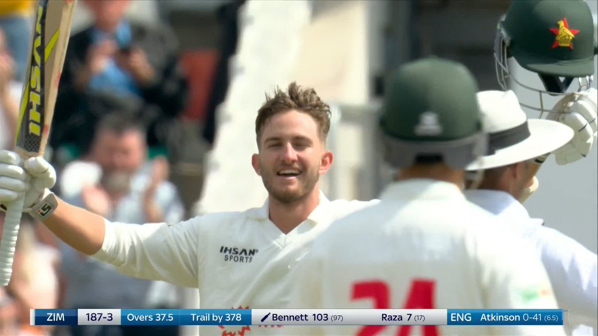 WHAT A MOMENT! 100 up for Brian Bennett 🇿🇼
