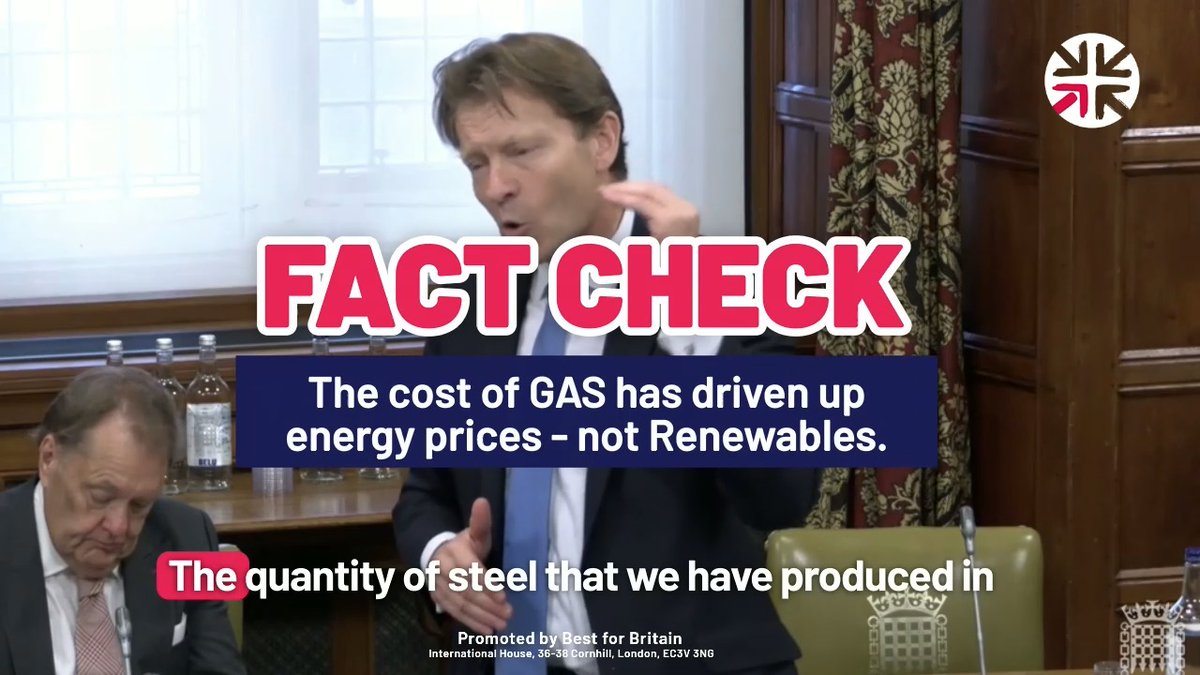 #FACTCHECK : Richard Tice claims increasing #renewableenergy costs are why our steel production has declined. The truth is that it is GAS prices driving our high energy costs. See thread for the data🧵