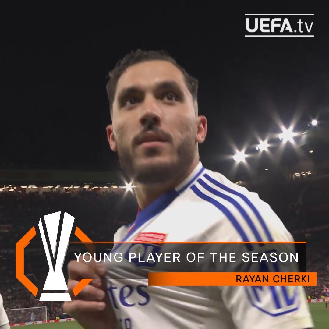 Young Player of the Season Rayan Cherki lighting up the #UEL 🔥