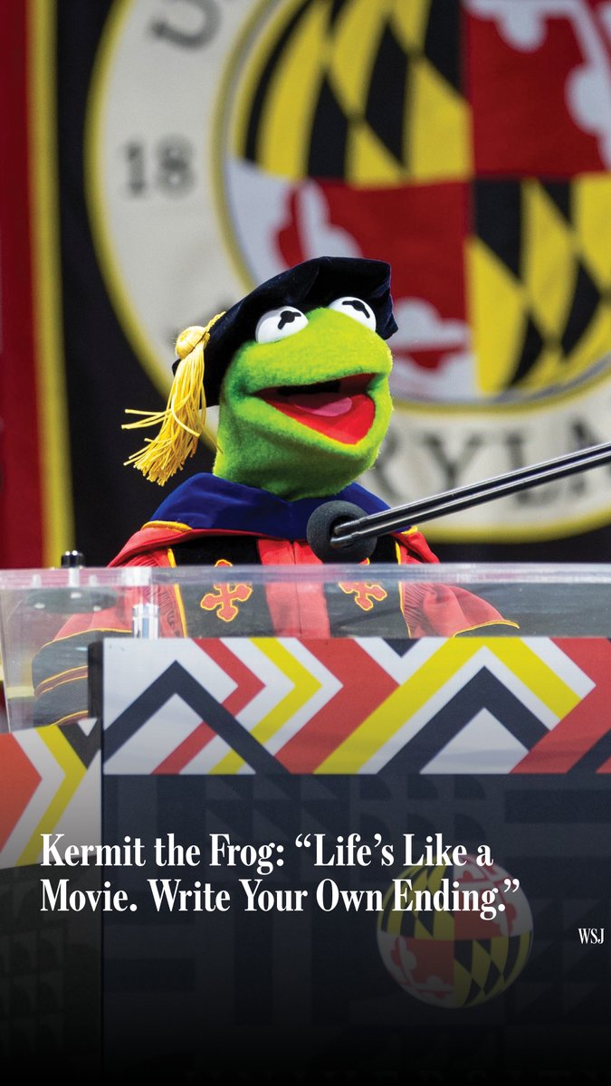 Kermit the Frog spoke at the University of Maryland’s commencement speech, telling students to follow their dreams.