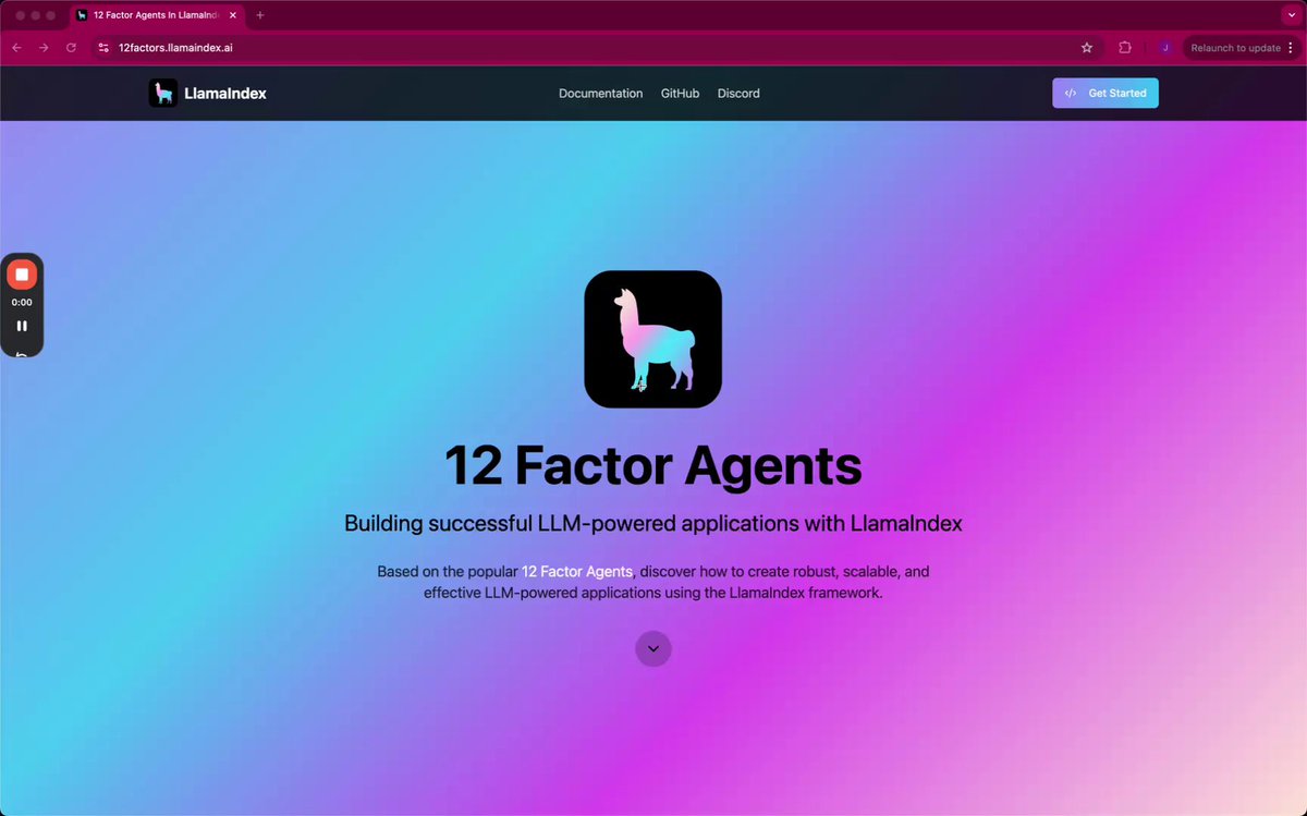 We’re excited to release an interactive guide highlighting the definitive set of principles for building AI agents 🔥 Based on the popular 12-Factor agents repo by dex. We packaged the principles into an interactive website and Colab notebook with working code examples, so that you can incorporate these principles into your agent application in minutes. As a refresher - some of the principles include getting structured outputs from tools, state management, checkpointing, human-in-the-loop, error handling, composing smaller agents into bigger ones, and more. This is amazing work by Laurie Voss and should be required reading for anyone looking to get started building agents. Website: Notebook: