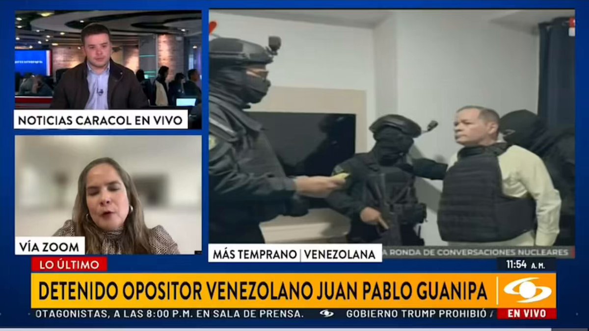 La dictadura secuestró a nuestro hermano Juan Pablo Guanipa. Juan Pablo es un venezolano íntegro y valiente que ha sido guía y faro de luz para la lucha por la libertad de Venezuela. Denunciamos ante la comunidad internacional esta nueva ola represiva. Compañeros de la unidad, justicieros, venezolanos: transformemos esta injusticia en fuerza moral que nos impulse a caminar con convicción y a no claudicar en nuestra lucha por la democracia. 🎥Entrevista para Noticias Caracol