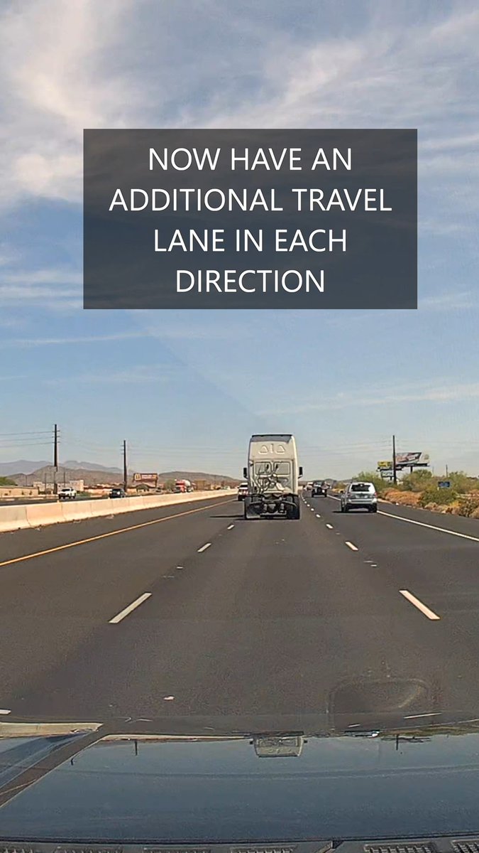 15 miles of new lanes are now open between Anthem and Black Canyon City, just in time for Memorial Day! Help celebrate the completion of this major milestone by following posted speed limits and driving safely during your holiday and summer travels.