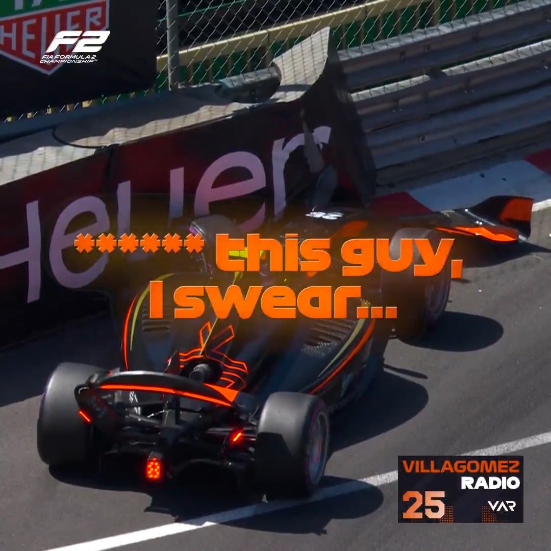The Group B Qualifying session was stopped soon after it began, after this unfortunate tangle between Rafael Villagomez and Alex Dunne 😣 #F2 #MonacoGP