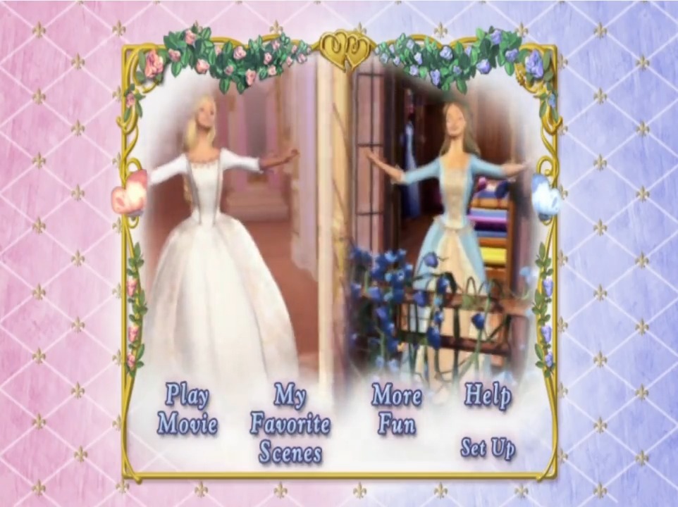 barbie as the princess and the pauper - dvd menu