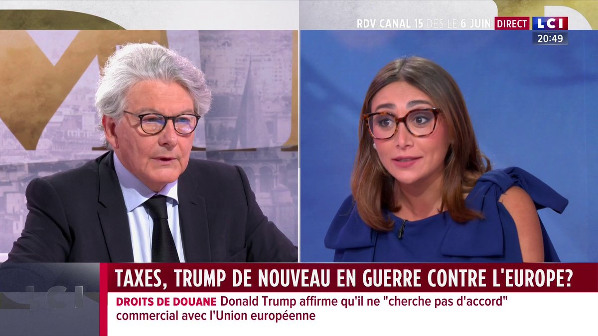 🗣️ "Il y a un moment où il faut dire que les États-Unis d'Amérique, aujourd'hui, nous inondent de leurs services, en particulier numériques, est-ce qu'on veut que ça continue comme ça ?" interroge Thierry Breton ▶️ ✦ Margot Haddad ✦