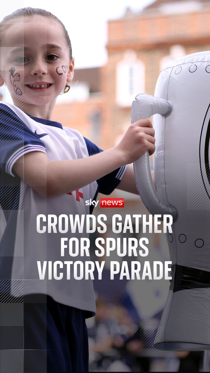 Huge crowds of Spurs fans have gathered in north London for a victory parade following the team's Europa League win. ⚽ 🏆 🔗