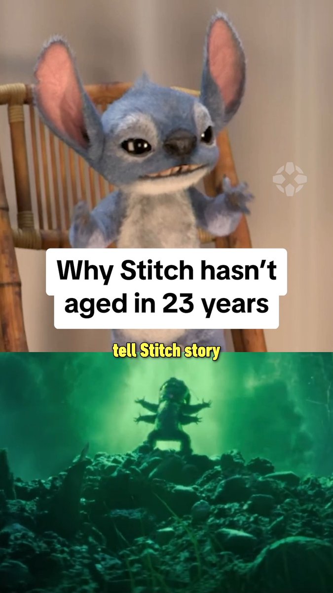 Stitch reprises his role after 23 years and yet Stitch hasn't aged a day... what's his secret? #LiloAndStitch